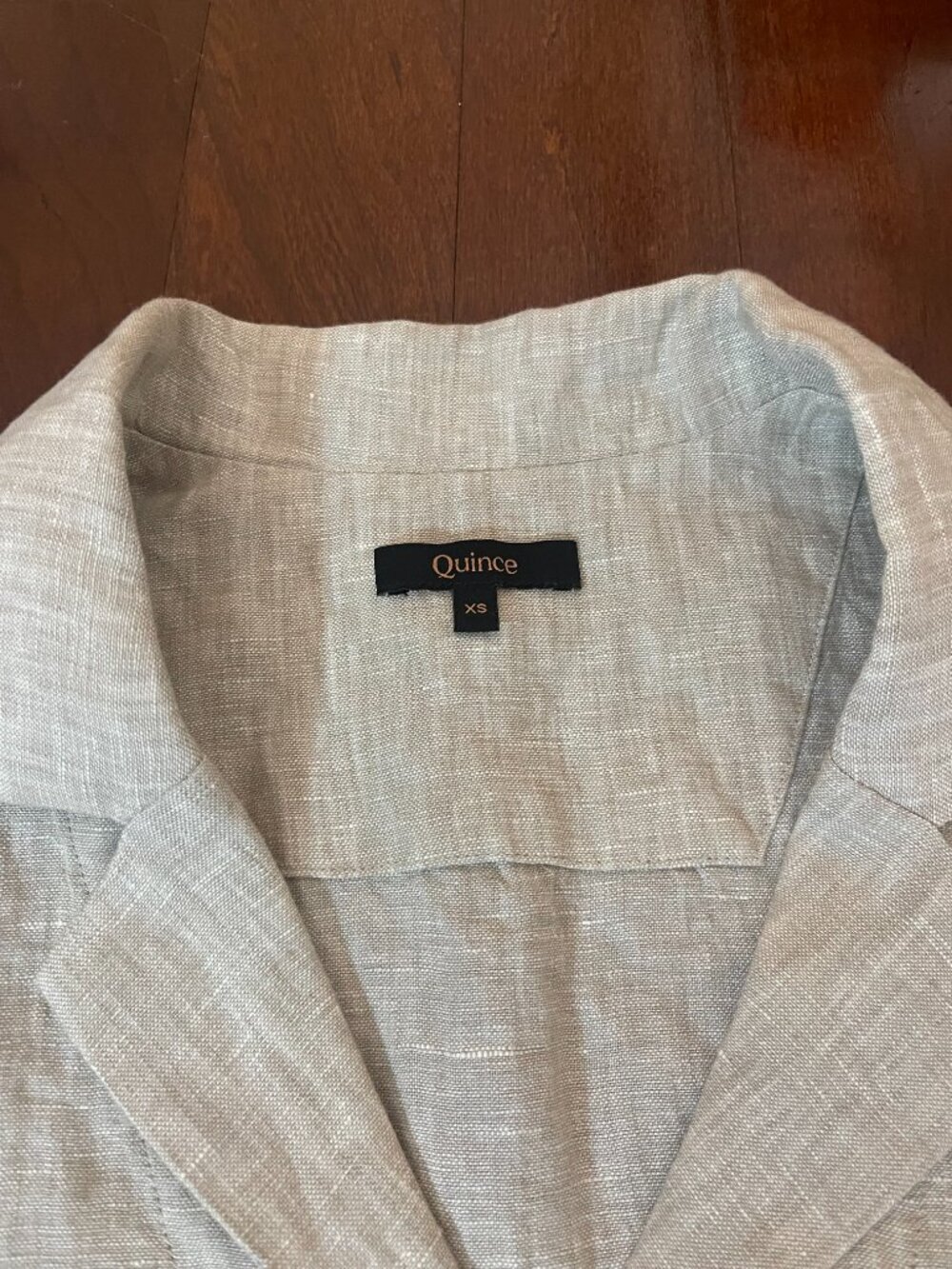 Quince 100% Linen Short Sleeve Button Shirt XS Neutral - Picture 5 of 7